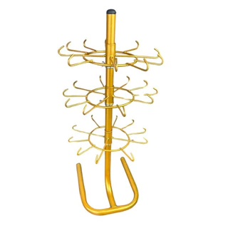 EXPOSITOR GIRATÓRIO PARA CHAVEIROS DE BALCÃO 45 cm DOURADO /PRETO/ BRANCO