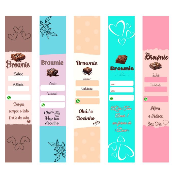 100 Cintas, Faixa, Rótulo Para Brownie 4x20 cm Personalizadas | Shopee ...