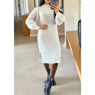 VESTIDO MIDI CANELADO MÔNACO