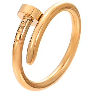 Anel de Prego Dourado e Prata em Aço Inoxidável