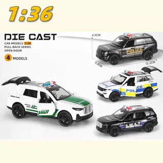 Carrinho De Metal Carrinho Policia Fricção Abre As Portas Miniatura Metal Coleção Varias Modelos