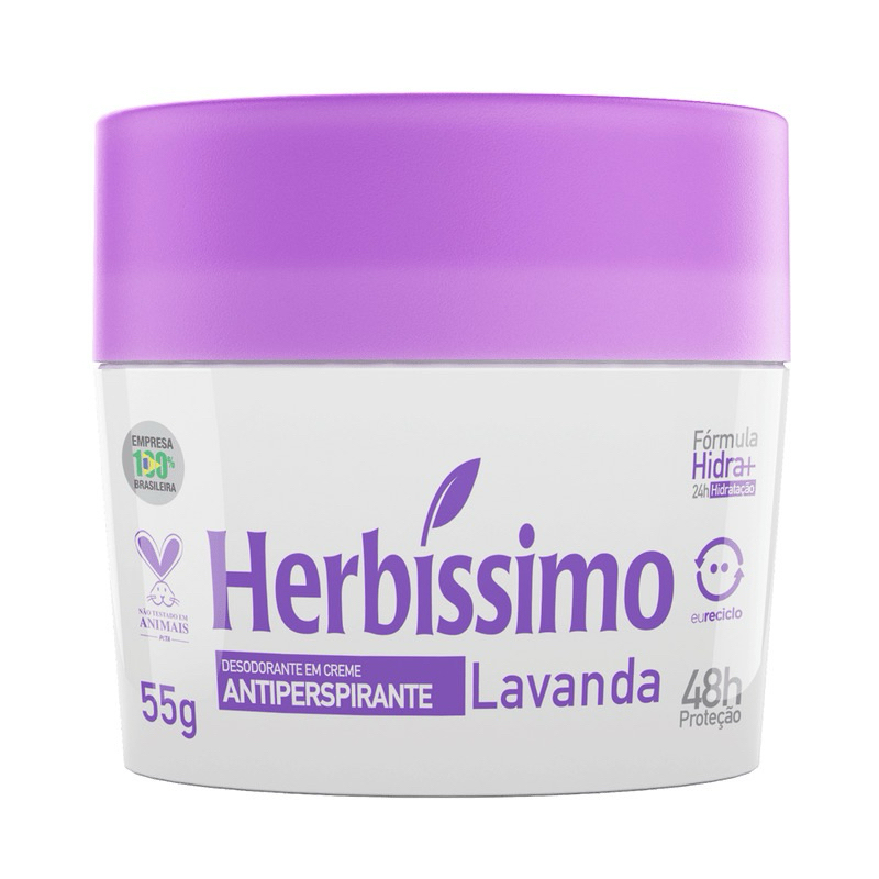 Desodorante Creme Antitranspirante Clareador - Herbíssimo | Shopee Brasil