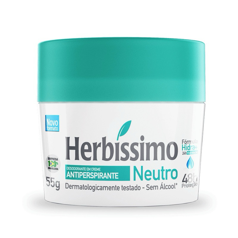 Desodorante Creme Antitranspirante Clareador - Herbíssimo | Shopee Brasil