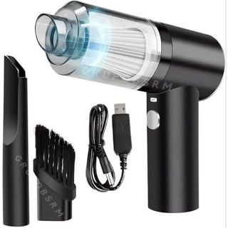 Aspirador portátil bivolt automotivo veicular mini recarregável usb de pó poeira limpeza computador pc teclado carro com 3 bocais diferentes
