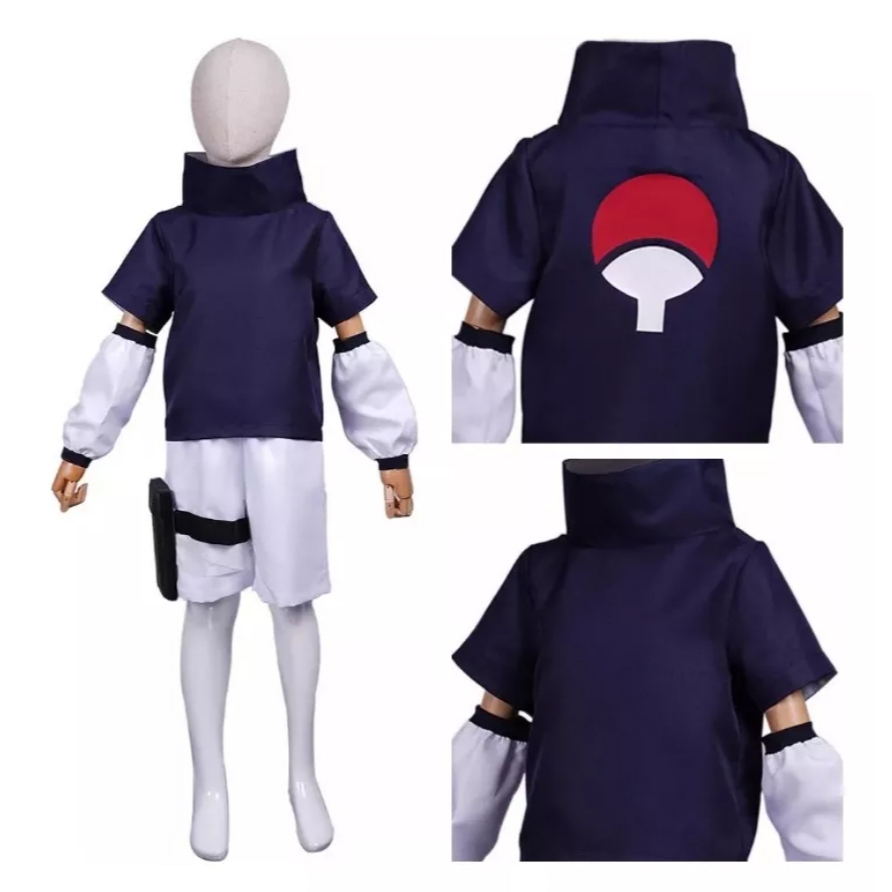 Cosplay Sasuke Uchiha Anime Naruto Clássico kit de fantasia com 5 peças ...