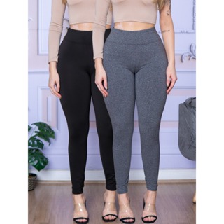 Kit 2 Calça Legging Flanelada Termica Antifrio Suplex Quentinho para inverno
