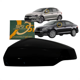 Capa Retrovisor Polo Virtus Lado Esquerdo Motorista 2018 2019 2020 2021
