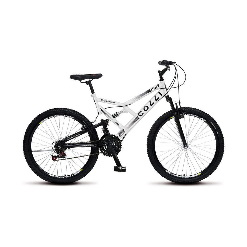 Bicicleta Colli Gps Aro 26 Dupla Suspensão 21 Marchas Branco