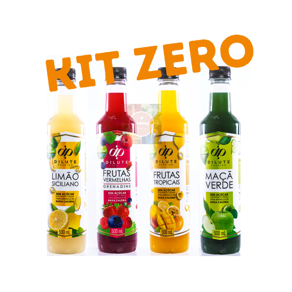 Kit Zero Dilute Frutas Tropicais/Vermelhas Limão Maça Verde