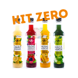 Kit Zero Dilute Frutas Tropicais/Vermelhas Limão Maça Verde