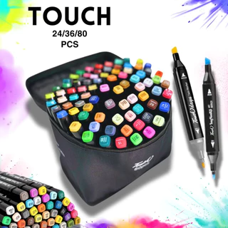 Kit 24 / 36 / 80 Peças Caneta Marcadores TOUCH Com Ponta Dupla Tampa Com NÚMERO DE CORES Conjunto Pintura Artística