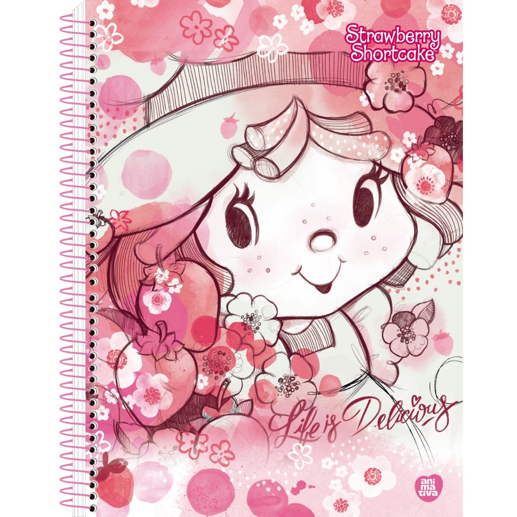caderno 10 materias moranguinho com cheirinho colegial | animativa ...