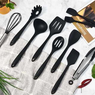 Utensílios de Silicone Macio Colher de Arroz/Macarrão Pão Duro e Concha para Feijão