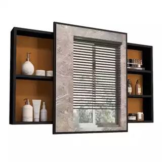 Armário de Banheiro Suspenso Com Espelho Espelheira Esparta - Flex Collor E&A