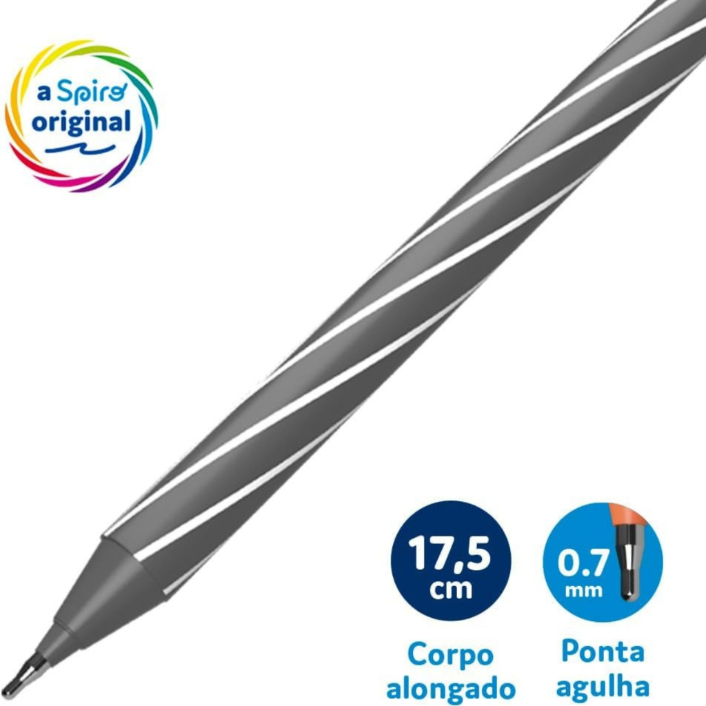 Kit Promocional Caneta Esferográfica 0.7 Preta Spiro - Cis | Shopee Brasil