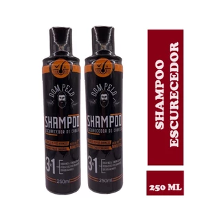Kit com 2 Shampoo Escurecedor Barba e Cabelo Dom Pelo 250ML