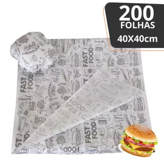 Papel Acoplado Lanches E Frios Delivery 40x40 C/ 200