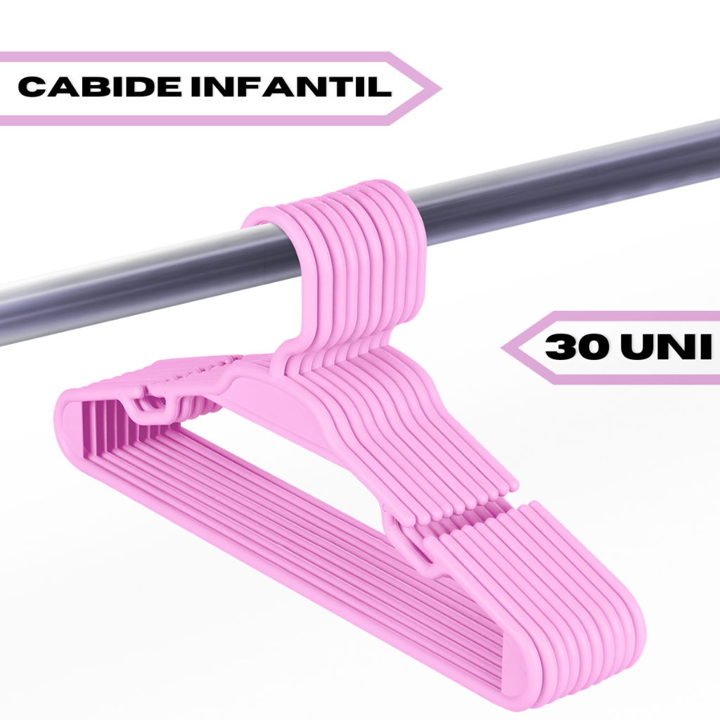 30 Cabide para Roupa Infantil Bebê Rosa Envio Imediato Shopee Brasil
