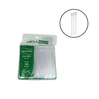 Mexedor Cristal Mini Remo 8,5cm para Bebidas Cafés Chás Mexa Bem Pacote 500 unidades