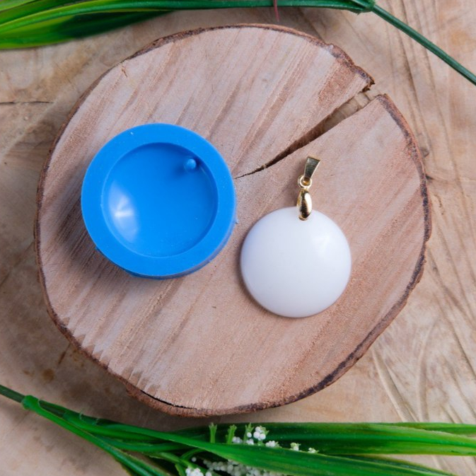 Molde de silicone Platina para Pingente - REDONDO