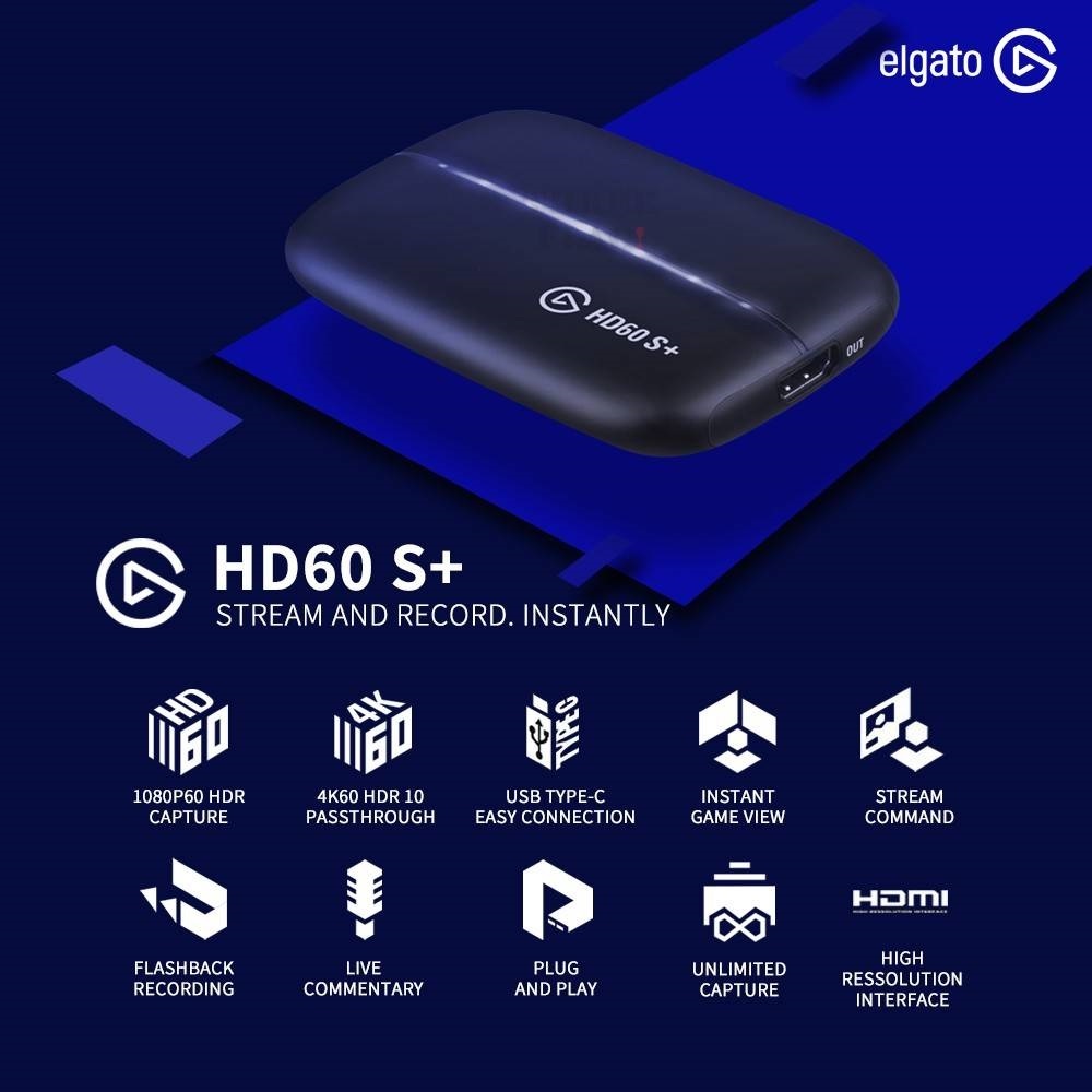 Placa de Captura Externa Portátil Elgato HD60 S+