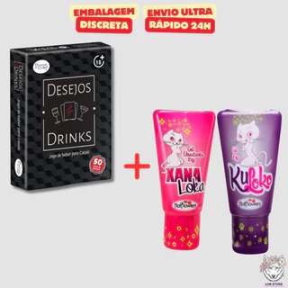 Kit Romântico Erótico - Jogo Desejos e Drink + Xana Loka + Ku Loko - Sex Shop Sexshop Sexy Shop