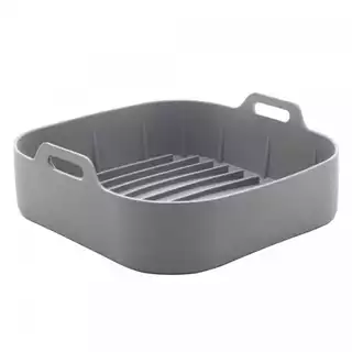Forma Quadrada de Silicone para Air Fryer Cinza 16cm x 5,5cm - Lyor