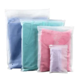 Saco Plástico EVA Embalagem Roupa Trilho Branco Zip 50 UN