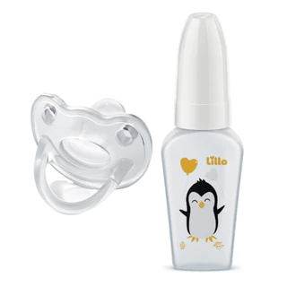 Mamadeira Chuquinha 50 mL Bico Reto com Chupeta Orto 100% Silicone 0-6 Meses Lillo em Oferta na Shopee
