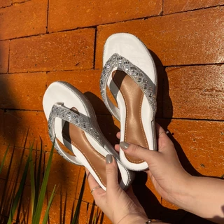 Sandalia papete Birken Rasteirinha Feminina adulto Strass