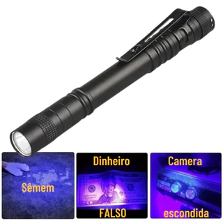 Lanterna de luz negra UV Compacta Ultra Violeta Detecta Câmera Escondida E Fluídos