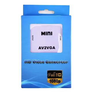 ADAPTADOR CONVERSOR RCA AV ÁUDIO E VÍDEO PARA VGA 1080P AV2VGA