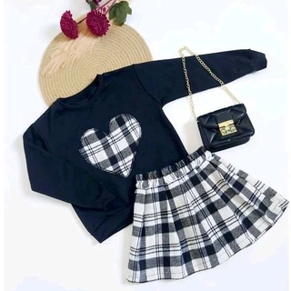 Conjunto infantil inverno menina blusa flanelada quentinha e saia xadrez festa junina são joão julina boiadeira moda blogueirinha gringa inverno frio