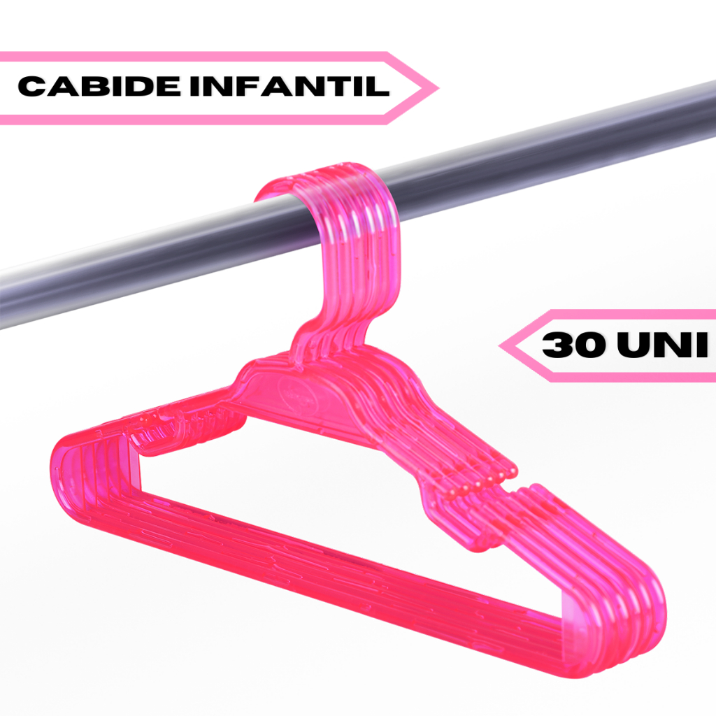 Kit 30 Cabide Acrílico Rosa Enxoval Infantil | Shopee Brasil