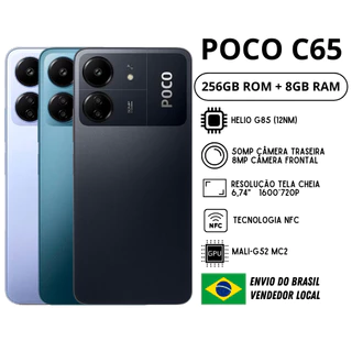 Celular Xiaomi Poco C65 4G 256GB ROM/ 8GB RAM Versão Global | Smartphone 4G , ROM Global , Câmera 50MP , Carregador 18W