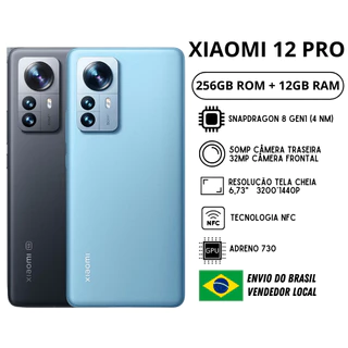 Celular Xiaomi 12 PRO 5G 256GB / 12GB RAM | Câmera 50MP , Processador Snapdragon 8 Gen1 (4 nm), Bateria 5000mah, Carregamento 120W , Versão Global , Envio do Brasil