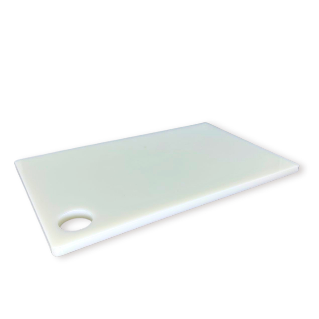 Tábua de Corte Branca Polietileno Grossa Profissional 30x18x1cm Churrasco Cozinha 10mm