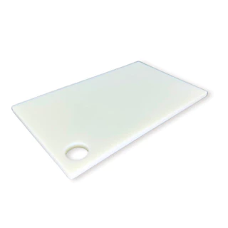 Tábua de Corte Polietileno Branca Cozinha Legumes 30x18x1cm Esp. 10mm