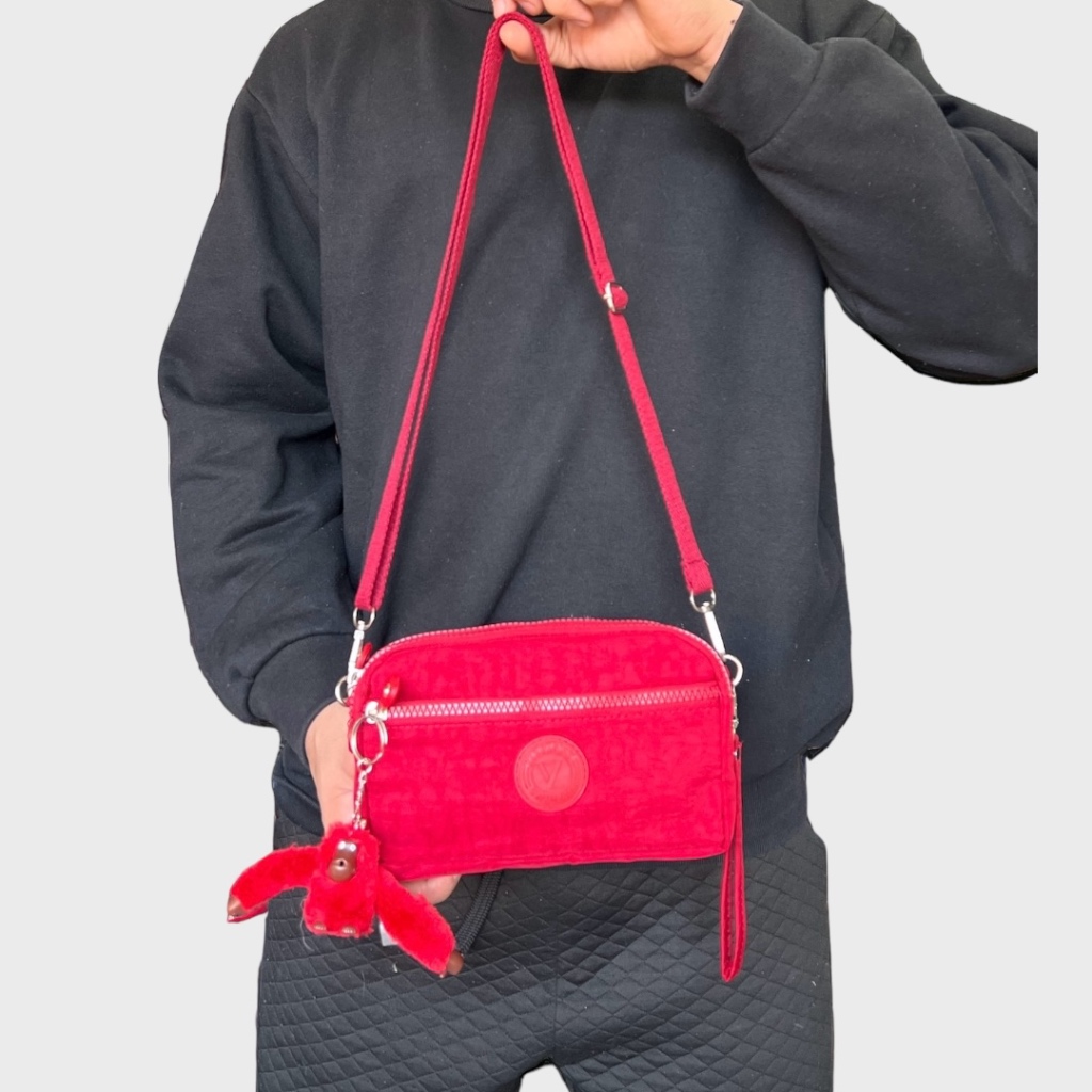 Bolsinha Estojo Carteira de Mão Porta Celular Com Tres Divisōes e Chaveiro Macaquinho