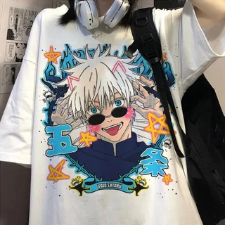Camiseta Branca de Anime Jujutsu Kaisen Gojo Suguru Geto