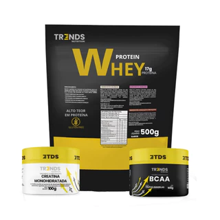 Kit Whey Protein 500g + Bcaa 100g + Creatina 100g