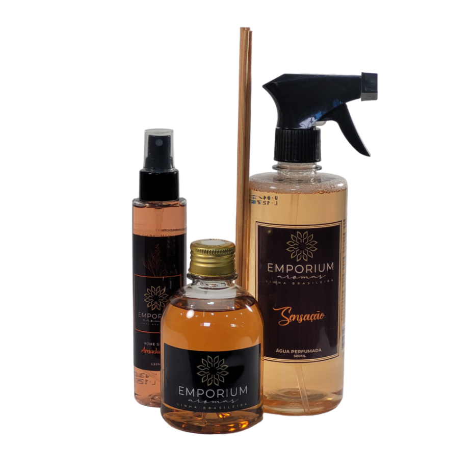 Kit Aromatizador Completo: Difusor + Àgua Perfumada + Home Spray - AROMAS