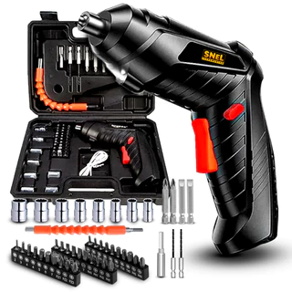 Kit Furadeira e Parafusadeira a Bateria Chave de Fenda Elétrica Com Led Bit Carregador Snel