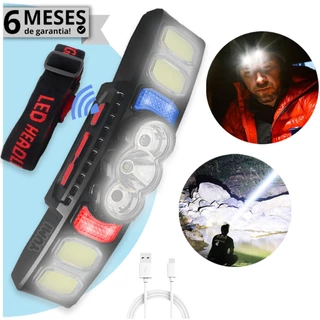 Lanterna Cabeça 41 Led Forte Recarregável Usb Pesca Ciclista