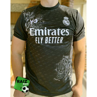 Camisa Real Madrid Uniforme 4 Preta Y-3 Yohji Yamamoto - Envio Imediato!