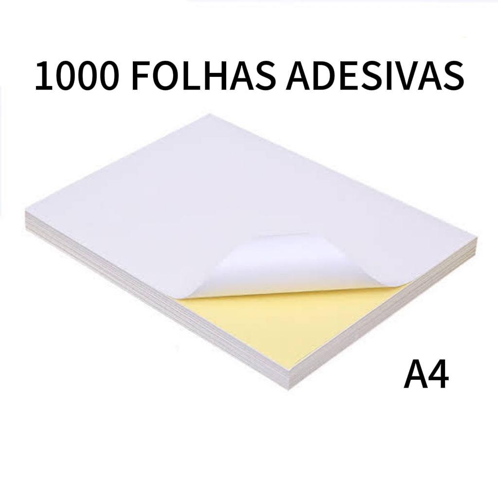 1000 Folhas A4 Papel Adesivo Branco Fosco de Etiqueta Pacote | Shopee ...