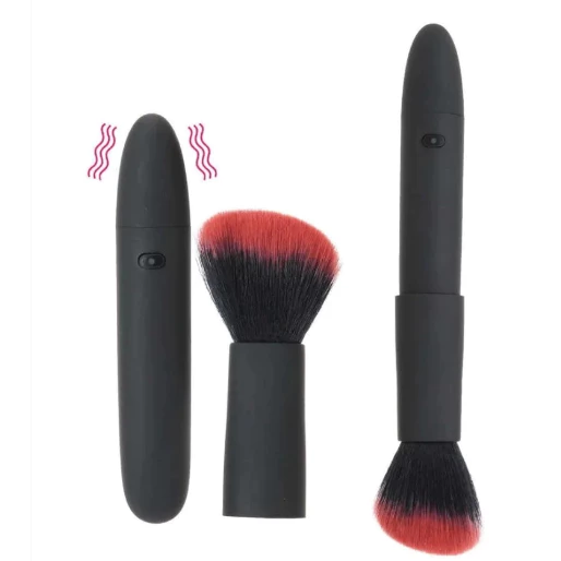 Vibrador Bullet con 10 Vibraciones Formato Brocha de Maquillaje Súper Potente Recargable por USB