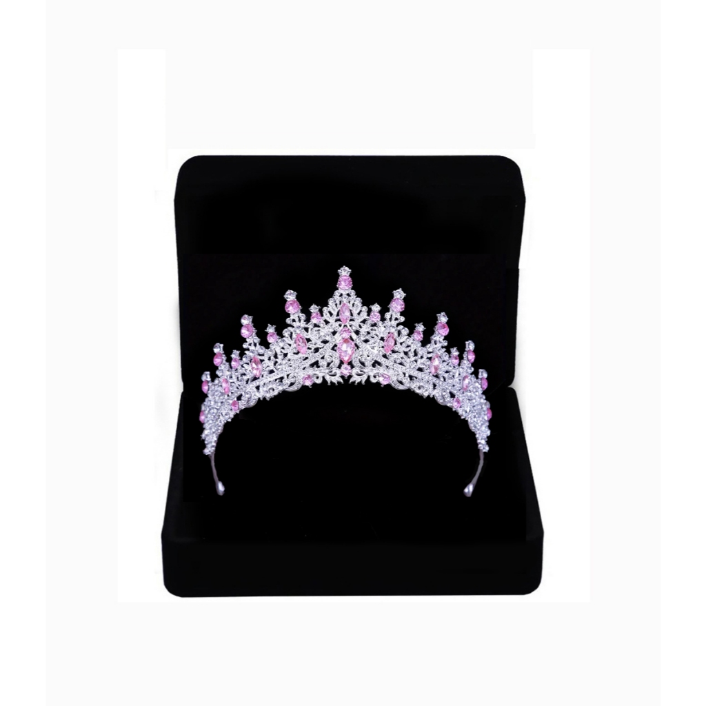 Coroa Prateada Rosa Tiara Debutante 15 Anos Daminha Festa Shopee Brasil