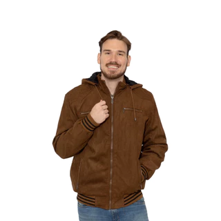 Jaqueta Forrada Masculina Camurça C/capuz