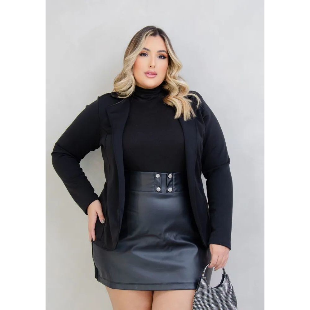 Blazer Plus Size Casaco Feminino Terninho Social Luxo Slin Neopreme ...